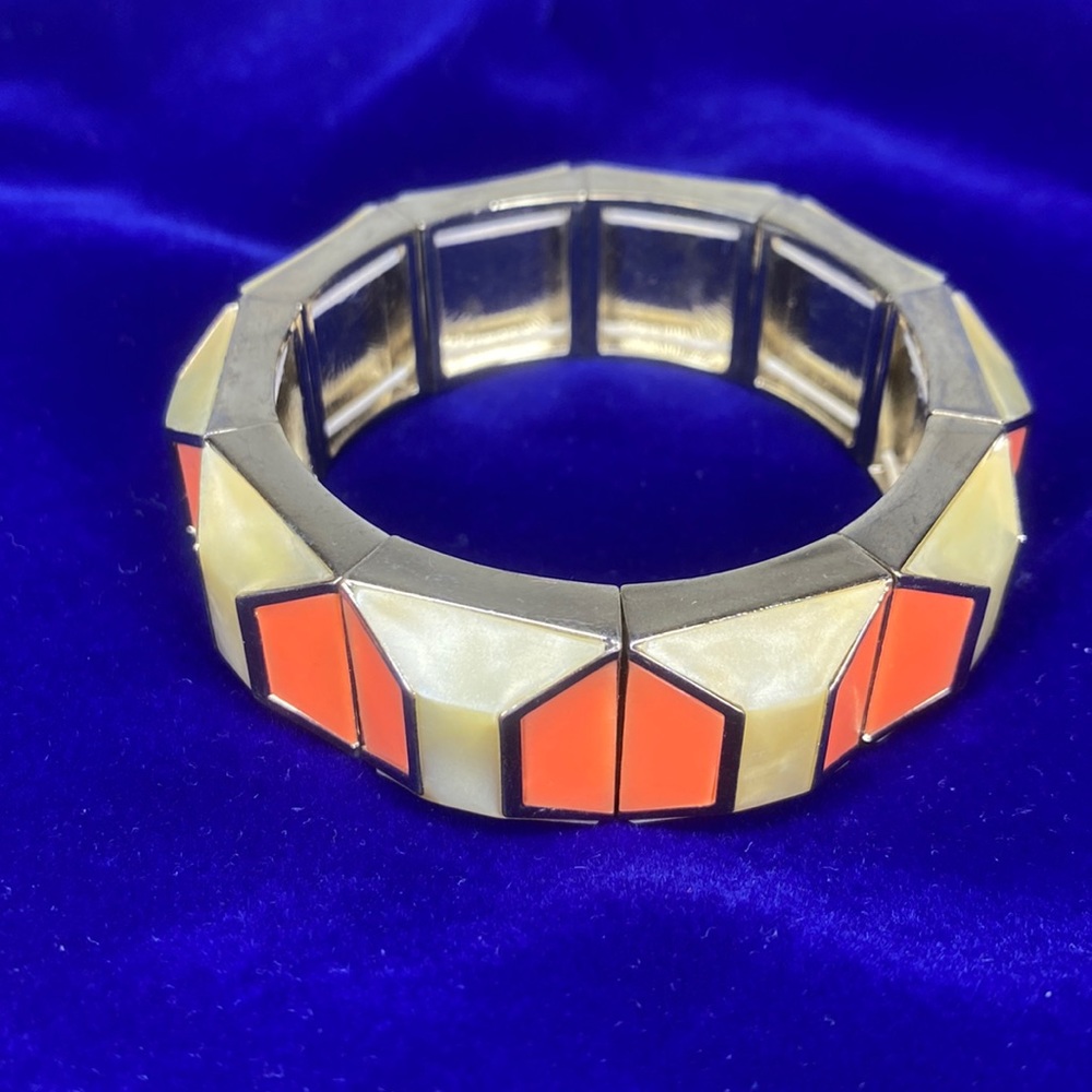 Ann Taylor Orange and Pearl-Color Bracelet